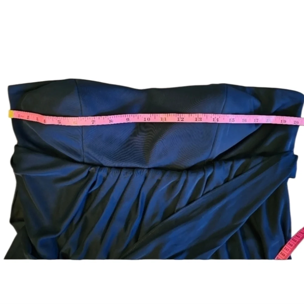 David's Bridal Midnight Blue One Shoulder Fit And Flare Tulle Mini Dress Size 16